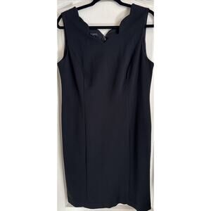Talbots - Black Dress, Scalloped Neckline, Sleeveless, Size 12 Petite
